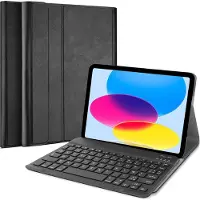 Cazy hoes met Toetsenbord AZERTY - geschikt voor iPad 2025 (11th Gen) / iPad 2022 (10th Gen) - Zwart