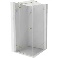 Mexen Lunar T scharnierend linkerdeur douchecabine 80 x 80 , transparant, goud - 834T-080-080-50-00-L