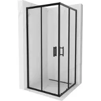 Mexen Rio vierkante douchecabine 90 x 90 , transparant, zwart - 860-090-090-70-00