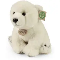 Rappa ECO knuffel ijsbeer 28 cm - realistische knuffel van recyclede PET flessen - gebroken wit