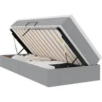 vidaXL Opslag bed met matras Lichtgrijs 100 x 200 cm Polyester