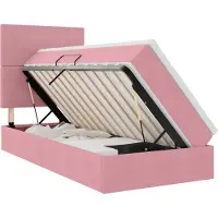 vidaXL Opslag bed met matras met hoofdeinde Roze 100 x 200 cm Fluweel