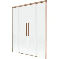 Mexen Rox badwand met 2-delige schuifdeur 150 x 150 , transparant, geborsteld koper - 8C9-150-002-65-00