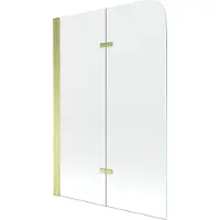 Mexen Felix badwand 2-delig 80 x 140 , transparant, goud - 890-080-002-50-00