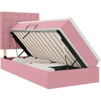 vidaXL LED opbergbed met matras Roze 90 x 200 cm Fluweel