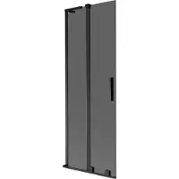 Mexen Velar L badwandpaneel 2-delig schuifbaar 70 x 150 , grafiet, zwart - 896-070-003-41-70