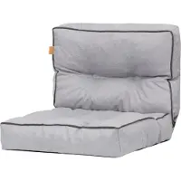 Blomster – Gewatteerd tuinkussen voor tuinstoel en fauteuil – Waterafstotend – Lichtgrijs