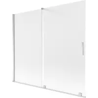Mexen Velar badscherm 2-delig schuifbaar 180 x 150 cm, matglas, chroom - 896-180-000-31-01