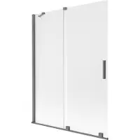 Mexen Velar badwand 2-delig schuifbaar 130 x 150 cm, mat, geweerd metaal - 896-130-000-31-95