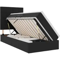vidaXL LED opbergbed met matras Zwart 90 x 200 cm Fluweel