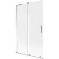 Mexen Velar L badwand 2-delige schuifwand 110 x 150 cm, matglas, chroom - 896-110-003-31-01