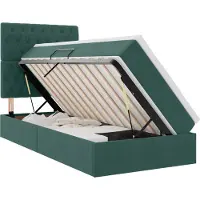 vidaXL Opslag bed met matras Donkergroen 100 x 200 cm Fluweel