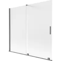 Mexen Velar badwand 2-delig schuifbaar 170 x 150 cm, matglas, gun metal - 896-170-000-31-95