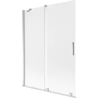 Mexen Velar badwand 2-delig schuifbaar 130 x 150 cm, matglas, chroom - 896-130-000-31-01