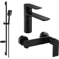 Mexen Zero DS62 doucheset, zwart - 71104DS62-70