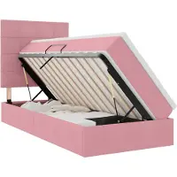 vidaXL LED opbergbed met matras Roze 90 x 190 cm Fluweel