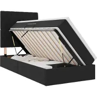 vidaXL Opslag bed met matras met hoofdeinde Zwart 90 x 200 cm Fluweel