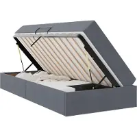 vidaXL Opbergbed met matras Donkergrijs 100 x 200 cm Fluweel