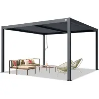 PRIMEYARD Pergola 4x4 m, lamellendak, antraciet