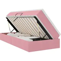 vidaXL Opbergbed met matras met opslag Roze 90 x 200 cm Fluweel