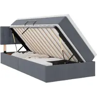vidaXL LED opbergbed met matras Donkergrijs 90 x 190 cm Fluweel