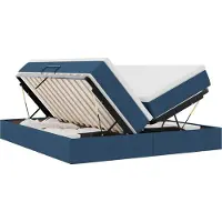 vidaXL Opbergbed met matras met matras Blauw 200 x 200 cm Polyester
