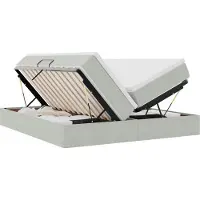 vidaXL Opbergbed met matras met matras Lichtgrijs 180 x 200 cm Fluweel