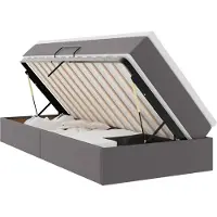 vidaXL Opslag bed met matras met matras Grijs 90 x 190 cm Kunstleer