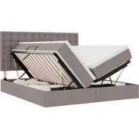 vidaXL Opbergbed met hoofdeinde met opslag Taupe 180 x 200 cm Stof