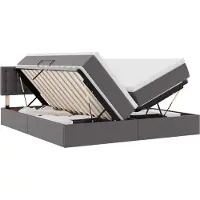 vidaXL Opbergbed met hoofdeinde Grijs 180 x 200 cm Kunstleer
