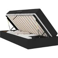 vidaXL Opbergbed met matras met opslag Zwart 90 x 190 cm Polyester