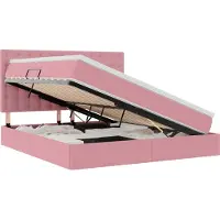 vidaXL Opslag bed met matras met hoofdeinde Roze 160 x 200 cm Fluweel