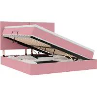 vidaXL Opslag bed met matras met hoofdeinde Roze 180 x 200 cm Fluweel