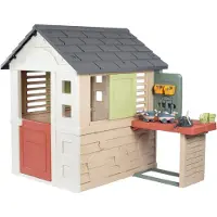 Smoby Nature House With Workbench Grijs Kinderen