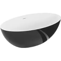 Mexen Nike vrijstaande badkuip 175 x 100 , wit/zwart, witte overloop - 54071751075-20