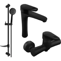 Mexen Kama DF75 doucheset, zwart - 72514DF75-70