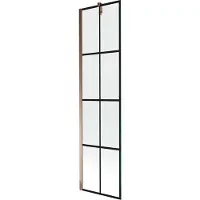 Mexen Next 1-delige badwand 50 x 150 , zwart rooster, roze goud - 895-050-000-00-77-60