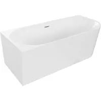 Mexen Mia vrijstaande hoekbad links 170 x 80 , wit, overloop chroom - 52691708000L-01