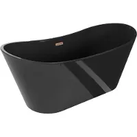 Mexen Montana vrijstaande badkuip 170 x 80 , zwart, geborstelde koperen overloop - 52011708070-65