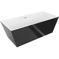 Mexen Lita vrijstaande badkuip 170 x 75 , wit/zwart, chroom overloop - 52121707575-01