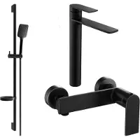 Mexen Zero DS62 doucheset, zwart - 71114DS62-70