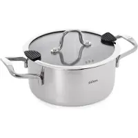 Orion Kookpan Edelstaal met Deksel 20 cm, 3 l - Kookpot - Soeppan