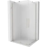 Mexen Velar Duo schuifdouchecabine 100 x 90 , matglas, geborsteld nikkel - 871-100-090-32-97