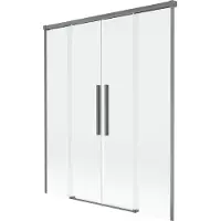 Mexen Rox badwand tweedelig schuifbaar 150 x 150 , transparant, kanonnenmetal - 8C9-150-002-95-00