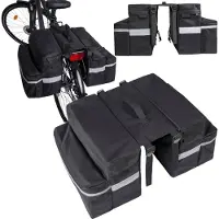 Fit4Med Dubbele Fietstas 26L Waterdicht voor Bagagedrager - Zwart