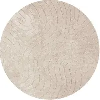 vidaXL Vloerkleden Rond PALMERAS Beige Ø 120 CM Polyester