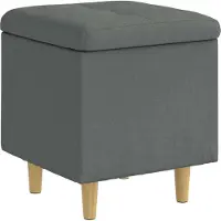 vidaXL Ottoman met opslag Donkergrijs 40 x 40 x 45 cm Stof