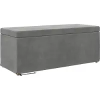 vidaXL Kruk Donkergrijs 101 x 41 x 40 cm Velvet en Geengineerd Hout
