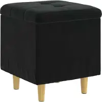 vidaXL Ottoman met opbergruimte, zwart, 40 x 40 x 45 cm, fluweel