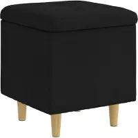vidaXL Opslagottoman met kussen Zwart 40 x 40 x 45 cm Stof